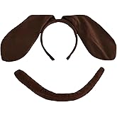 2-Piece Puppy Dog Ears Headband and Tail Costume Accessory Set