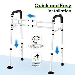 Delog Stand Alone Toilet Safety Rail - Adjustable