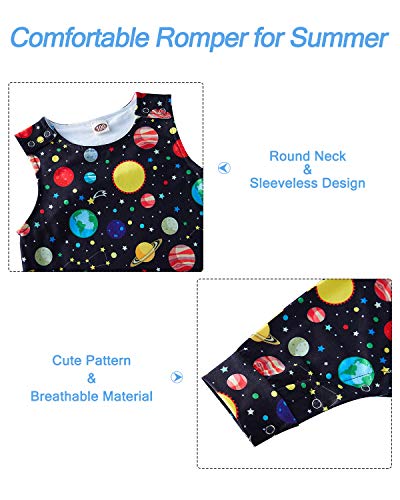 Kids4ever Baby Girl Boy Romper Sleeveless Jumpsuit Planet Onesies Infant Clothes 6-12 Months