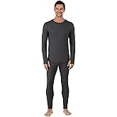 Cuddl Duds Mens Heavyweight Cold Weather Fleece Lined Thermal Set – Long Sleeve Shirt & Leggings – Lounge Sets for Men