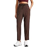 CRZ YOGA Lightweight Ankle Pants for Women 7/8 Casual Lounge Travel Work Trousers with Pockets