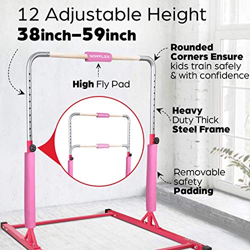 NORFLEX Adjustable Gymnastics Bar for Kids Gym Bar Set Gymnastics