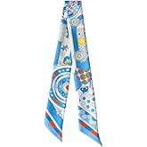 JERLA 100% Mulberry silk Scarf Head Hair Ribbon Handbag Handle wrap Tie Bundle Neckerchief Scarf for women men