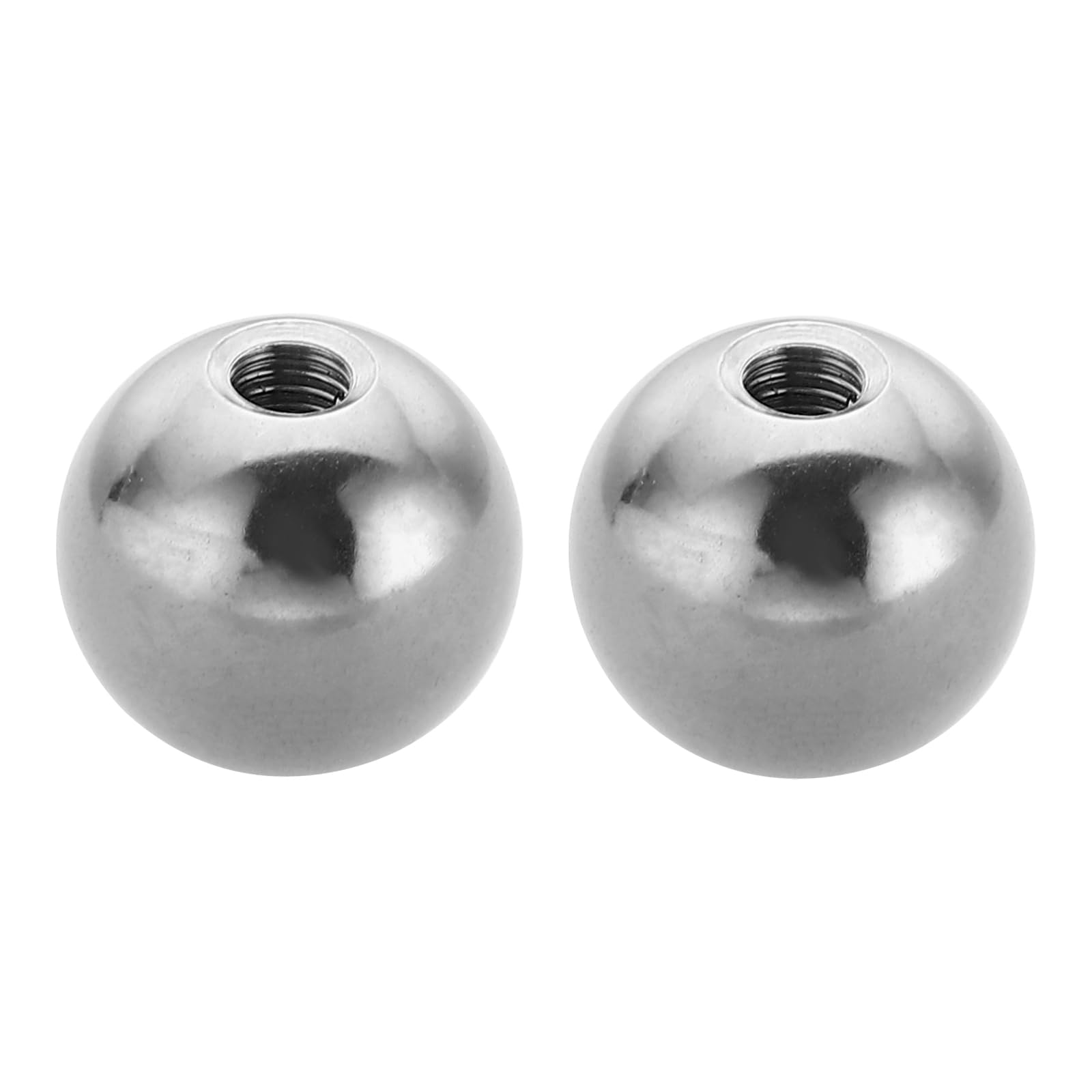 PATIKIL M5x18mm Ball Nuts Knob, 2 Pcs Female Thread 304 Stainless Steel Round Blind Hole Screw Cap Cover for Lighting Machinery DIY Decoration, Silver