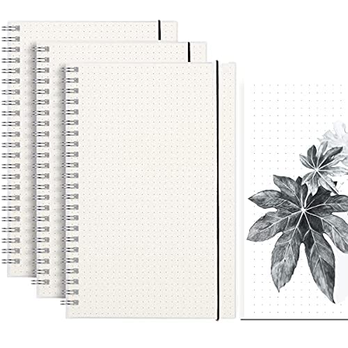 VAKKI Dotted Notebook, 3 PCS A5 Bullet Grid Journal Dot Spiral Notebook with Elastic Band, 80g/㎡ Thick Dotted Paper, 80 pages Per Notebook, Suitable for Fake Questions, Journals and Paintings