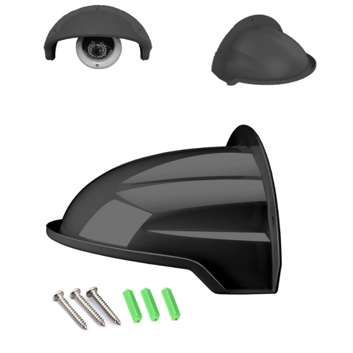 CTXSumTec Universal Sun Rain Shade Camera Cover Shield Wall Mount Bracket Case for Nest/Ring/Arlo/Dome/Bullet Outdoor Security Camera Protection Case (Black)