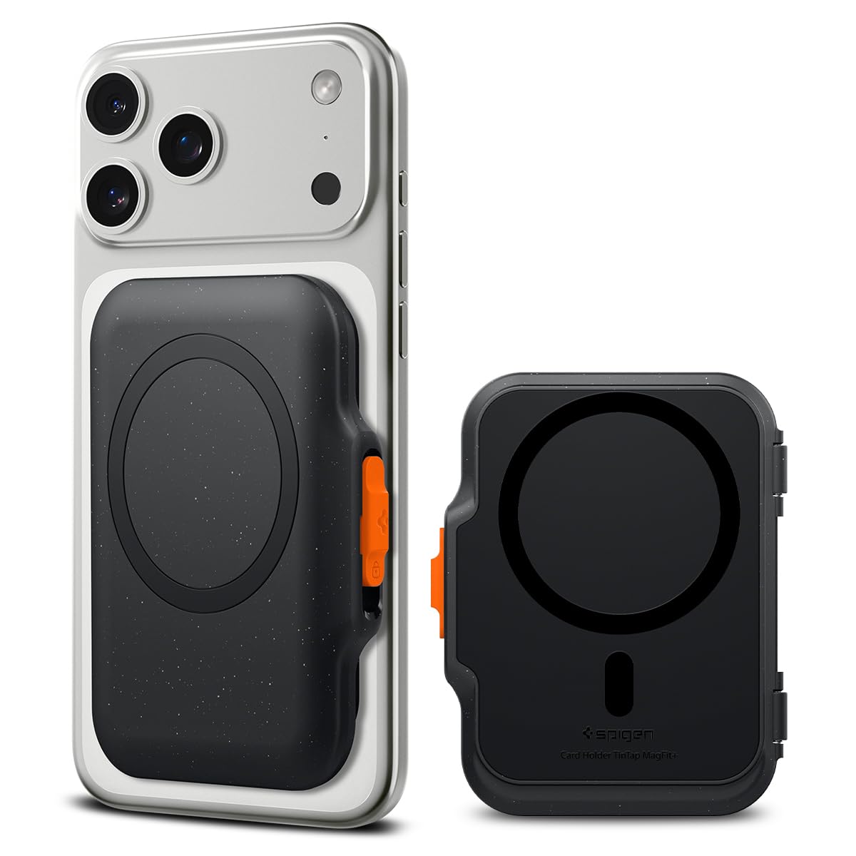 Spigen TinTap MagFit Magnetic MagSafe Wallet Card Holder 5-Cards Compatible with iPhone 17/16/15/14/13/12 Series and PixelSnap Cases for Pixel 10 Series - Black