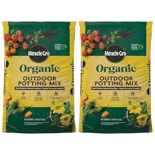 Miracle-Gro Organic Outdoor Potting Mix - Plant Soil for Outdoor Container Plan…