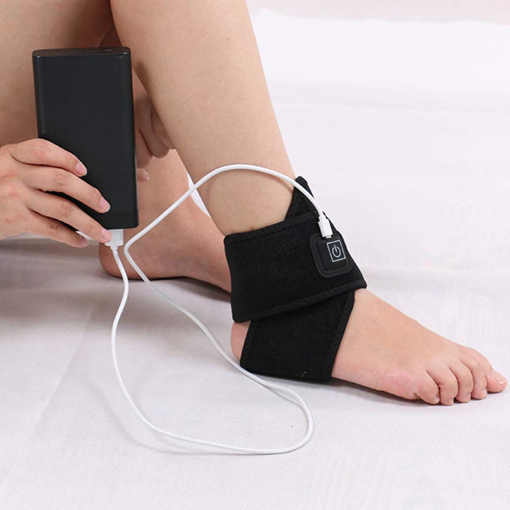 Heating Ankle Brace, Heated Ankle Wrap Foot Heat Therapy with 3 Heat Settings, Ankle Support Compression Wrap for Injury Joint Recovery, Electric Foot Ankle Heating Pad