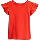 GAP Baby-Girls Flutter Sleeve Knit Top, Poster Red, 4T