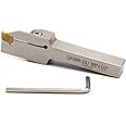 OSCARBIDE Heavy Duty Nickel Plated Right-Hand Lathe Cut Off Tool, Indexable Parting & Grooving Holder QA06R-20J - 3/8" x 1/2" with GTN-2 Carbide Insert (1-Piece)
