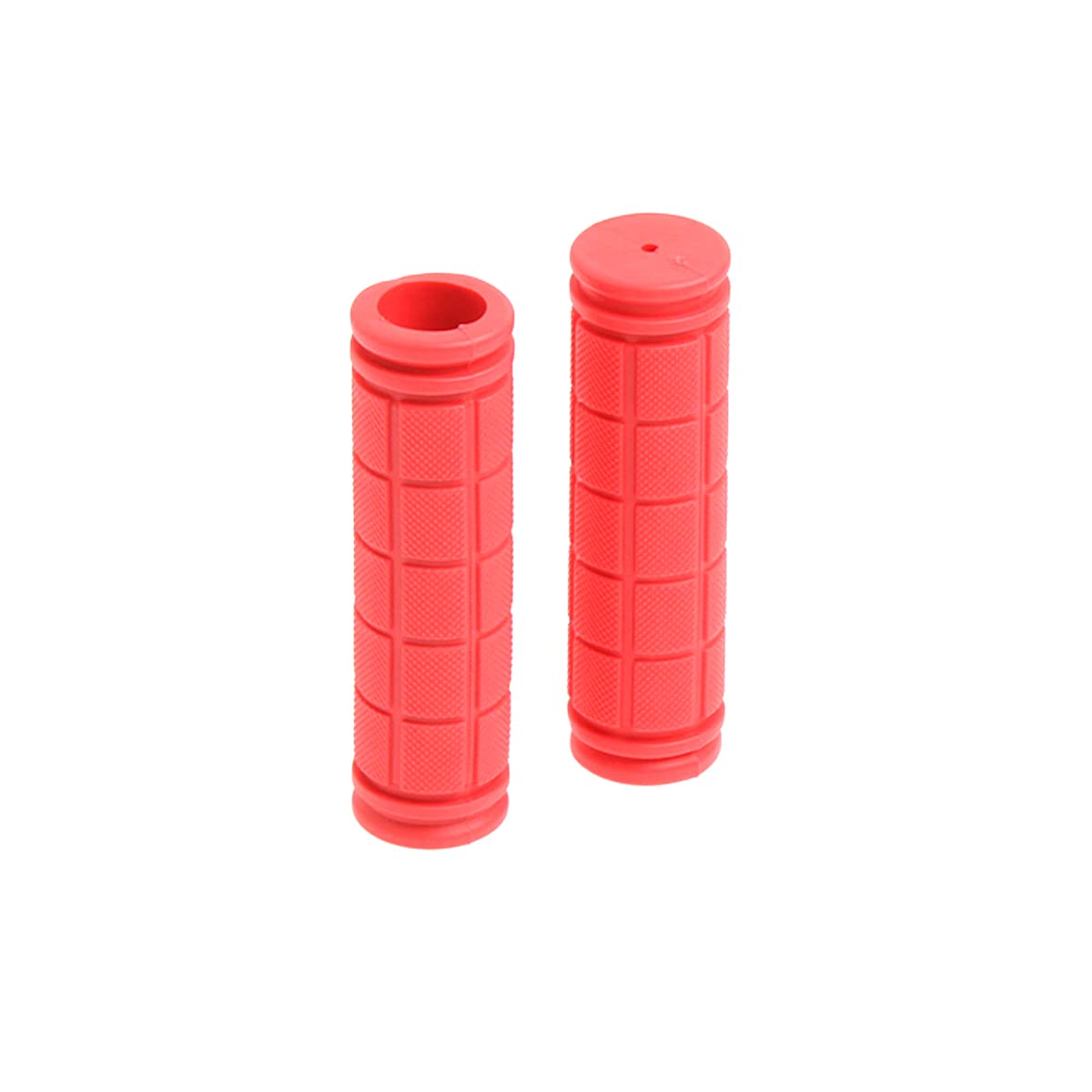Photo 1 of 1 Pair Kids Bike Grips Anti-Slip Rubber Bike Handlebar Grips for BMX MTB Bicycle Mountain Bike Scooter Folding (Red)
