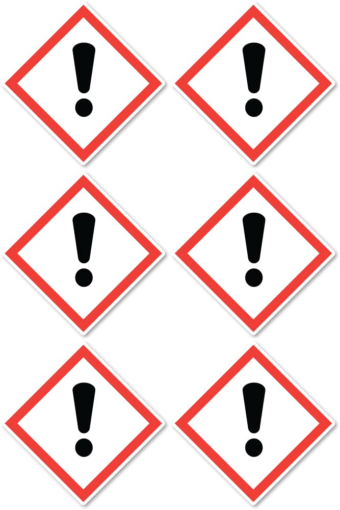 Irritating Danger Symbol UN/GHS Hazard Pictogram Sticker 5cm Pack of 6