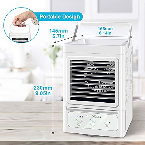 Personal Air Cooler,Rechargeable Battery Operated 60°&120° Auto