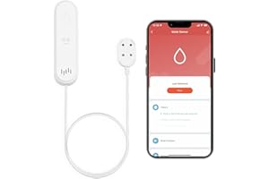 Geeni Smart Water Alarm Leak Detector with Siren - 80dB Alarm with App Alerts for Monitoring Kitchen, Bathroom, Basement Floo
