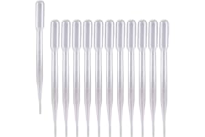 stonylab Pipette Droppers 3 ml, Graduated Plastic Transfer Pipettes for Lab Use, Clear and Dis (3ml, 100 Packs)