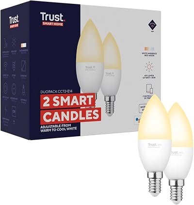 Trust WiFi E14 Smart Bulb 2 Pack Dimmable Warm to Cool White Ambience