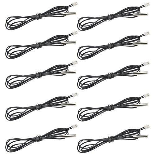 BGTXINGI NTC 10K Thermistor Waterproof Sensors Digital Temperature Sensor for Air Conditioning and Fridge (100 cm) Pack of 10