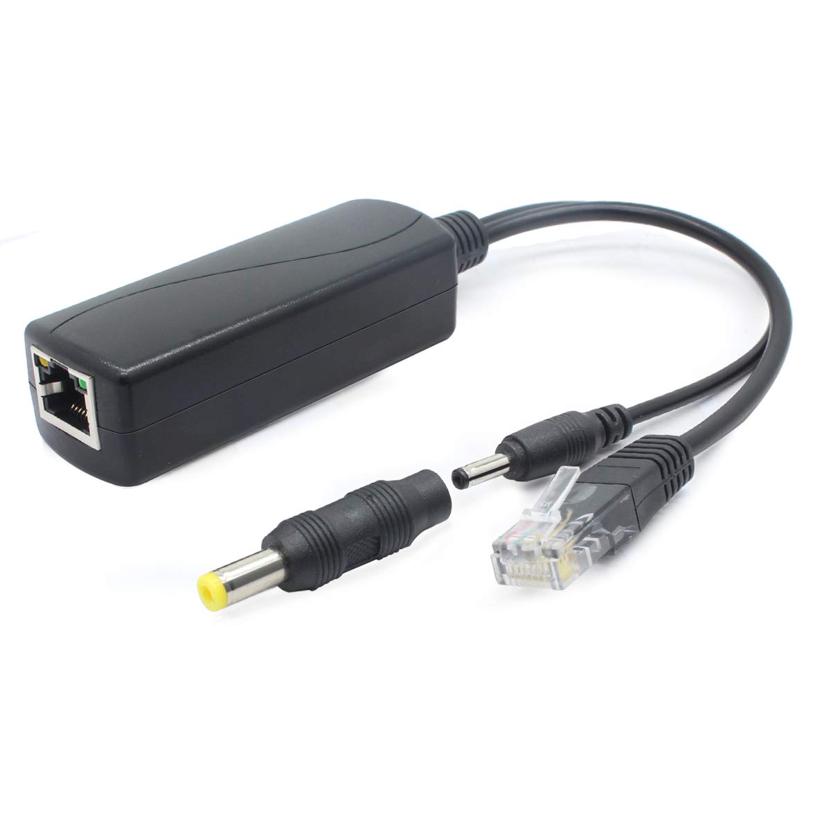 ANVISION 5V Gigabit PoE Splitter, 48V to 5V 2.4A, Plug 3.5mm x 1.35mm, 5.5mm x 2.1mm connector, IEEE 802.3af Compliant, for IP Camera and more