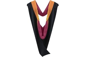 Cappe Diem Master Graduation Deluxe Hood (Nursing, Social Work, Theology, MBA, M.Ed, M.Sc.) Apricot Salmon Peacock
