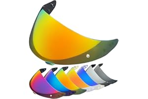 YMTSGEQ HJ-17 Helmet Visor Replacement.C90 Helmet Face Shield UV Protection Compatible with HJC C90, C91, C91N,CL-MAX 2, IS-MAX BT, SY-MAX 3, IS-MAX 2, CL-MAX 3 (Revo Deep Red-Day Use Only)