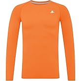 DEVOROPA Youth Boys Compression Shirt Long Sleeve Football Baseball Undershirt Quick Dry Sports Baselayer Crewneck
