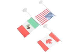 ZUNOXAZ 3pcs 2026 Football Flag: American Canada Mexico Soccer Party Decorations - International Desk Flags On Stick - USA Me
