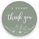 2"" Round A Sweet Thank You Wedding Favor Stickers (Set of 40 Labels) (Sage Green)