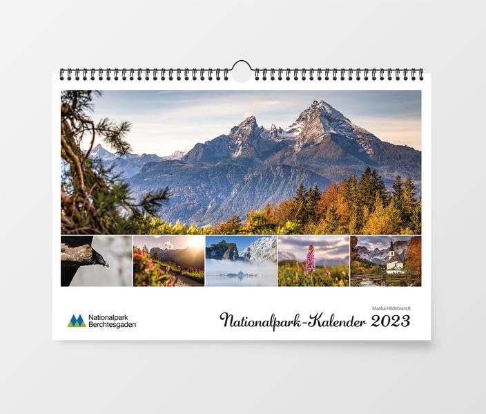 Nationalpark Berchtesgaden 2023 Calendar with Moon Phases and Holidays