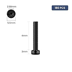 BNUOK 180pcs M3 x 4mm Hex Socket Head Cap Screws