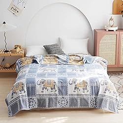 MEJU Elephant Check Geometric Muslin Lightweight
