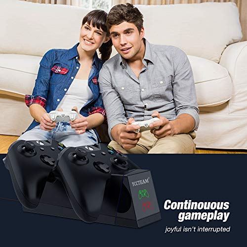 Controller Charger for Xbox One, Y Team Dual Charging Station for Xbox One/One X/One S/One Elite with 2pcs Rechargeable Battery Pack
