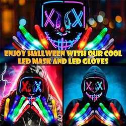 letosan Halloween Mask LED Light Up Purge Mask with