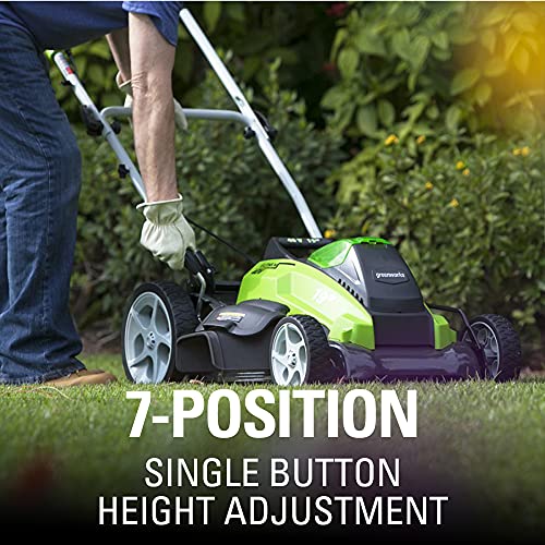 Greenworks 40V 19Inch Cordless (3In1) Push Lawn Mower, 4.0Ah + 2.0Ah
