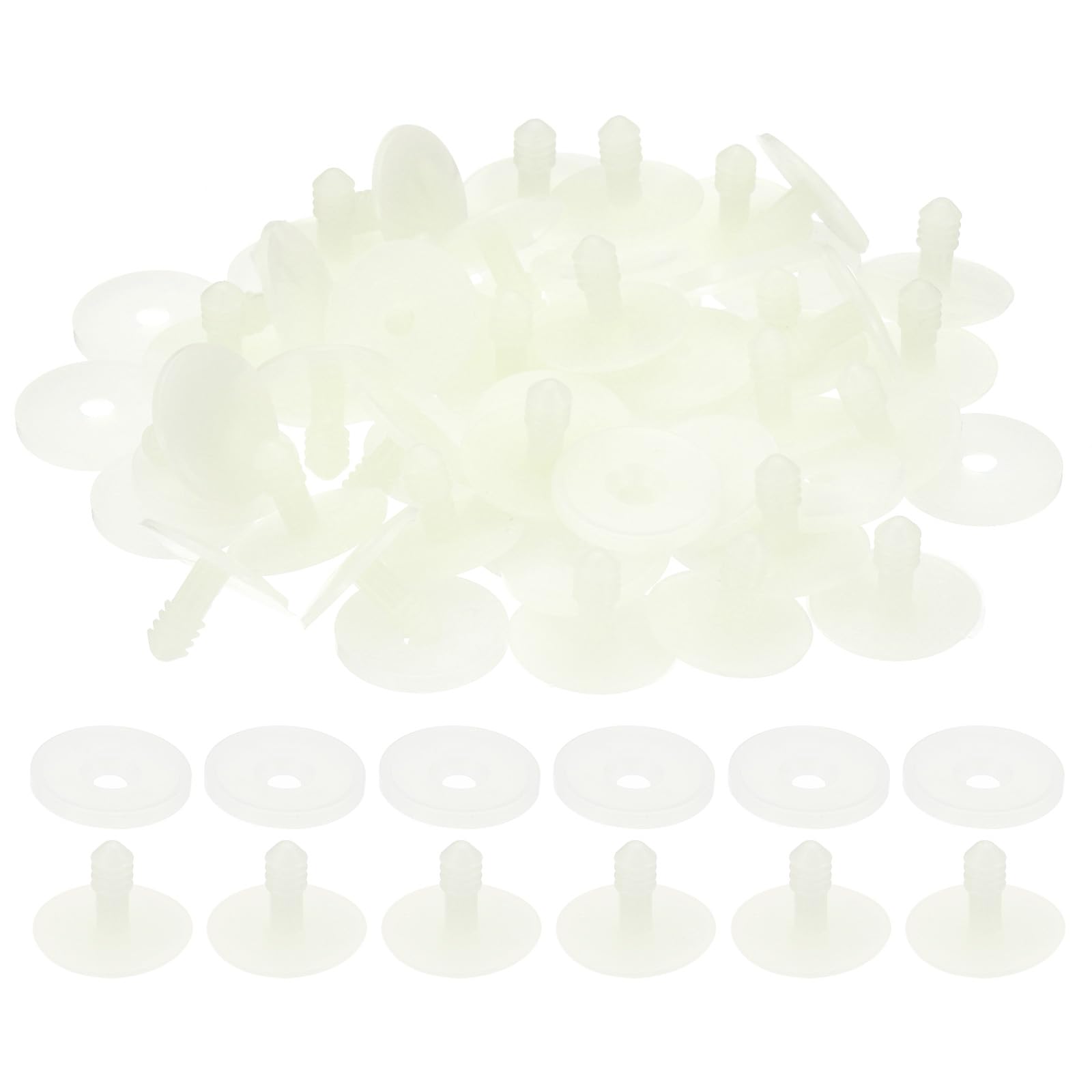 PATIKIL 25mm Joints, 30 Set Plastic Removable Animal Joints Connector Engage Bolt for Bear Limbs Making Head Joints DIY Crafts Accessories, White