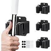 JAMEND CLXP 3PCS Broom and Mop Holder, Heavy Duty Garden Tool Organizer Rack Rake and Shovel Handle, Stainless Steel Mop Hang