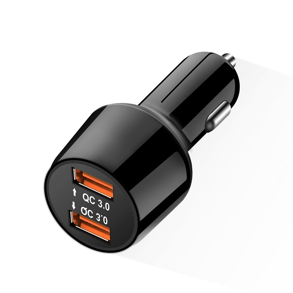 YOJOCK Quick Charge 3.0 Car Charger 36W Dual Port USB Car Adapter for Samsung Galaxy S9/S8/S7/S6/Edge/Plus/Note8, LG G5/G6/V20/V30, Asus ZenFone 3, HTC 10 and more