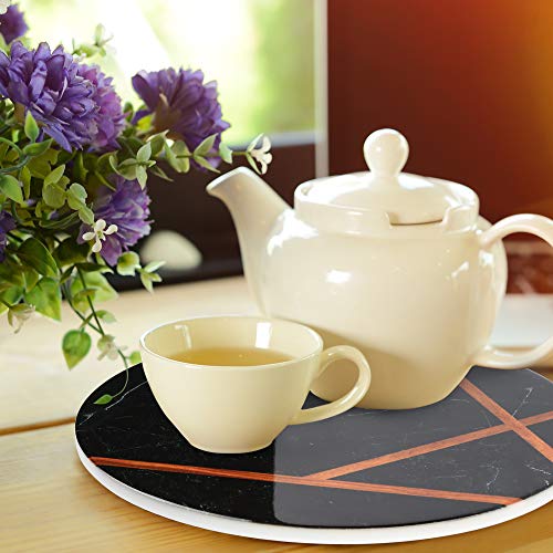 LotFancy 2PCS Ceramic Trivets for Hot Pots and Pans, Heat Resistant, 7.87” in Diameter, Round Trivet Mats for Kitchen Countertop Table, Non-slip with Cork Base, Marble Pattern