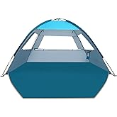 COMMOUDS Beach Tent Sun Shade for 3/4-5/6-7/8-10 Person, UPF 50+ Beach Sun Shelter Canopy Tent, Lightweight, Easy Set Up and Carry