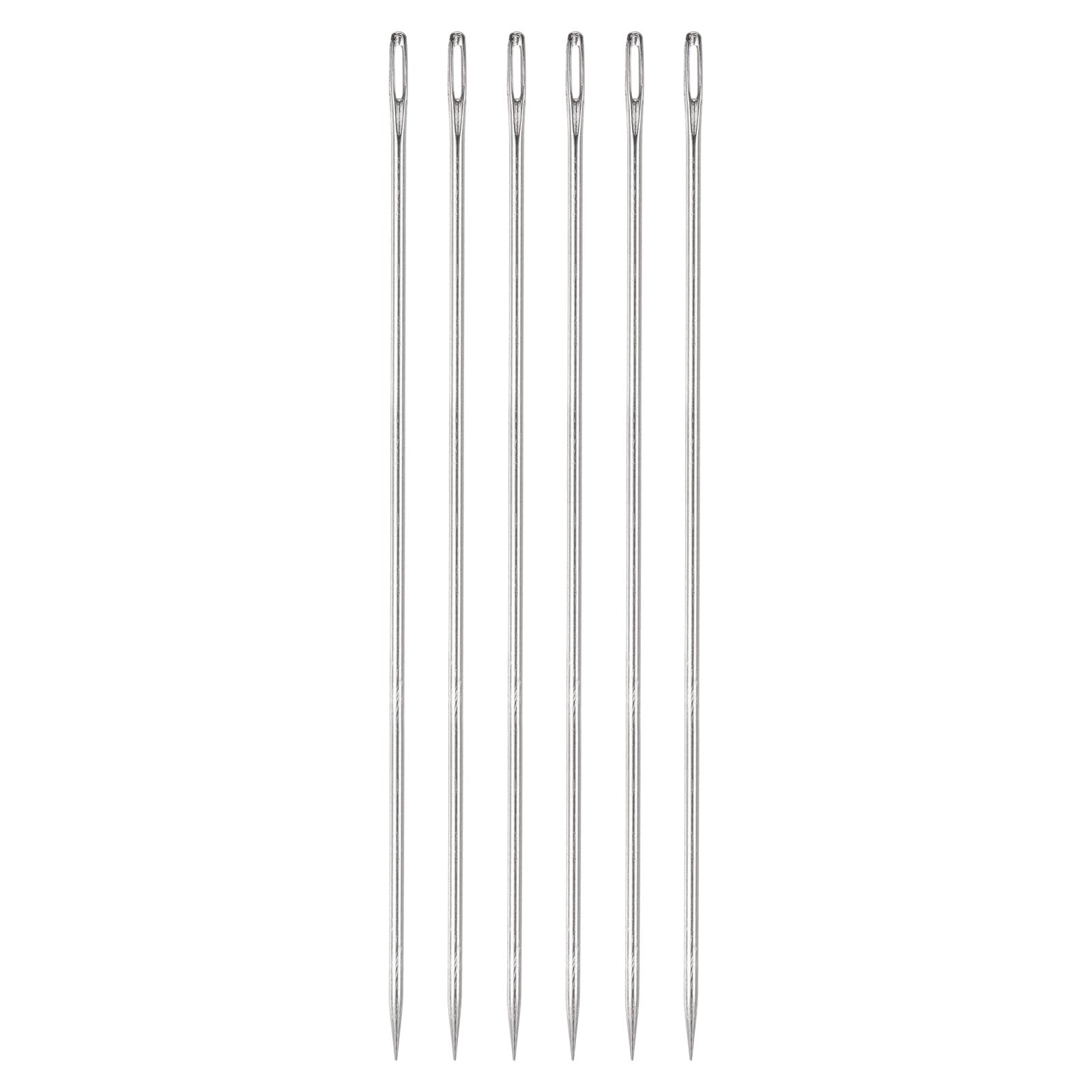uxcell 6pcs 8 Inch Upholstery Needles Large Eye Stitching Needles Stainless Steel Straight Hand Sewing Needles for Home Hand Sewing Leather Tapestry Embroidery Tufting Webbing Carpet