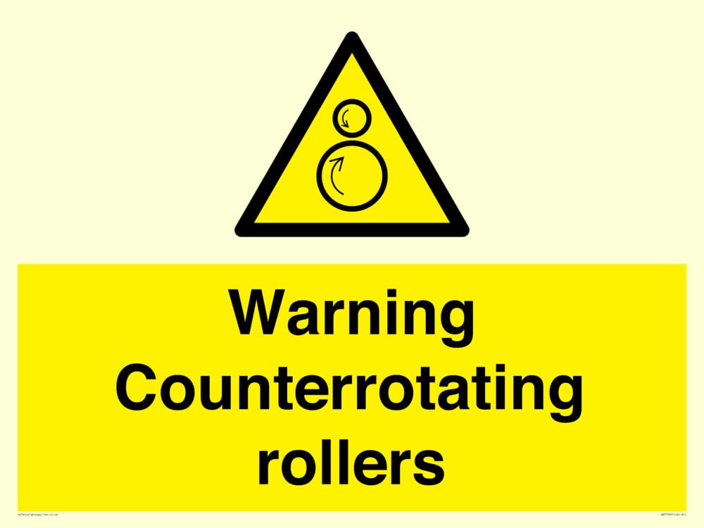 Warning Counterrotating rollers Sign - 800x600mm - A1L