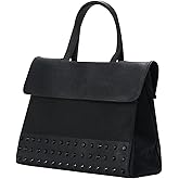 KWANI Black Studs Ladies Women's Tote Shoulder Bag for Travel and Daily Use