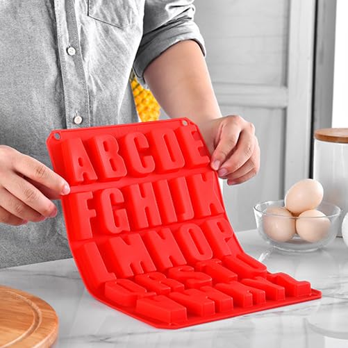 Silicone Letter Cake Mold BPA Free, Non-Stick Chocolate Mold Soft and Easy to Release, Decorating Silicone Red Mold Cake Baking Utensils Good Toughness DIY Ice Tray Kitchen Cake Pans