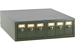 Globe Scientific 1186N65EA Slide Storage Cabinet with 6 Drawers, Holds 4500 Slides, Green