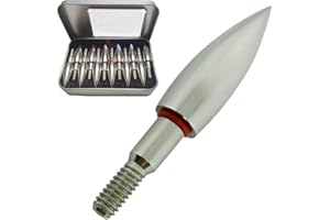 EOOENOON ARCHERY Field Point 100/125/150/200 Grain Field Tips, Hunting Arrow Pointed，Archery-Points，Threaded Arrows Screw in Broadheads (1 Dozen 12 PCS)