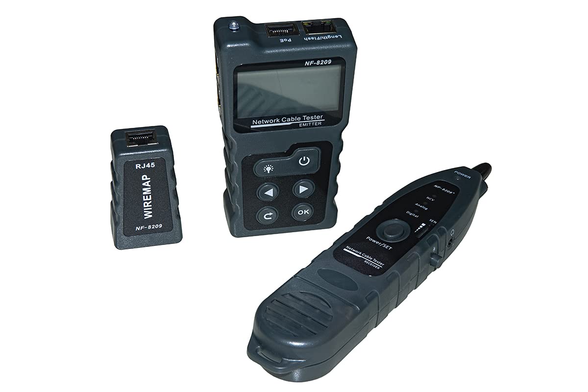 Link LKMS15 Tester with Digital Display for Network Cables and Poe with Probe Cables Undertrack