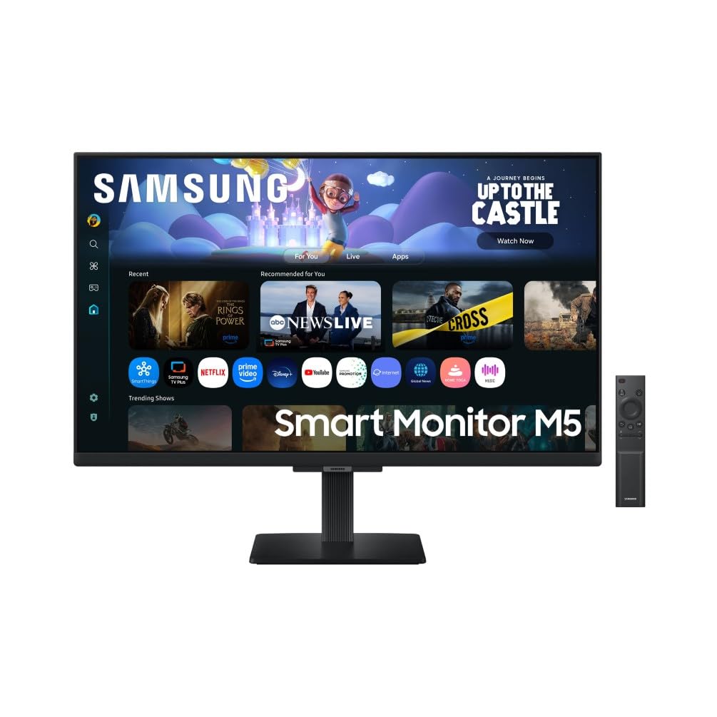 Samsung Smart Monitor M5 (S27FM502EU), Flat 27'', 1920 x 1080 (FHD), Smart Hub con AI, Office 365, Gaming Hub, Speaker integrati, Telecomando, WiFi, HDMI, USB