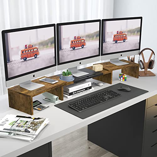 WESTREE Extra Large Monitor Stand for 2 Monitors and 1 Laptop, Dual