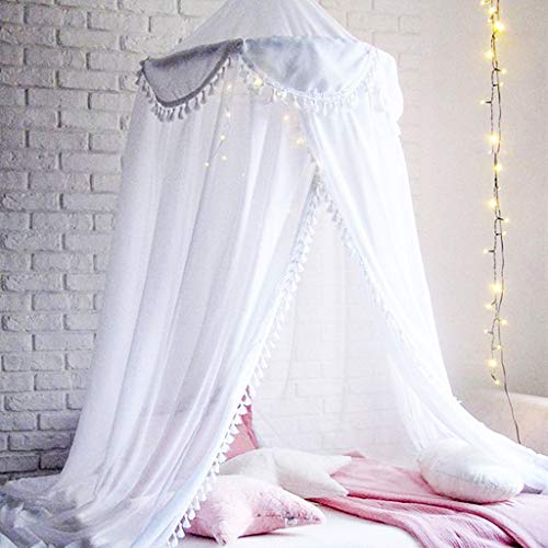 Bed Canopy Round Dome, Chiffon Mosquito Net Indoor Outdoor Playing