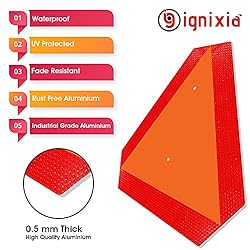 Ignixia Slow Moving Vehicle Sign, Rust free